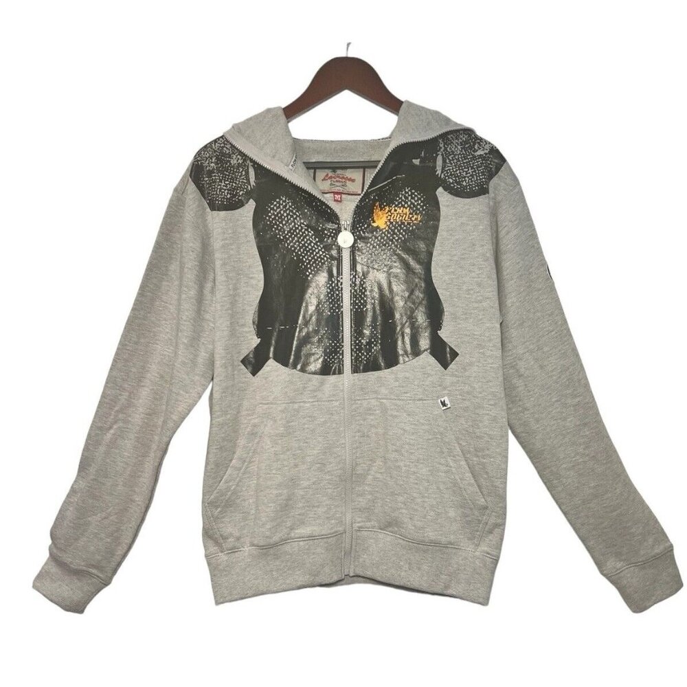 Vintage Flow Society Hooded Sweatshirt Mens M Original Lacrosse Fleece Full Zip
